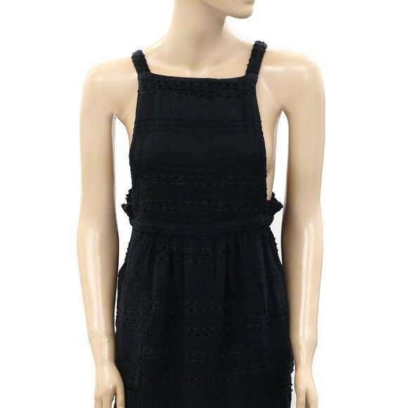 Free People Free-Est Good For The Soul Pinafore Midi Dress Black XS New 263762 - Picture 5 of 7